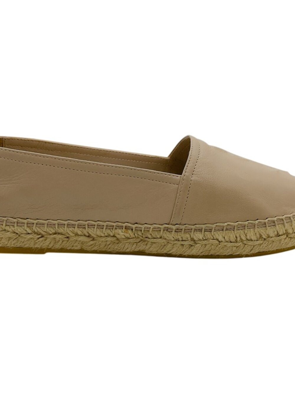 Yves Saint Laurent Rose Poudre Leather Flat Espadrilles - Picture 2 of 9